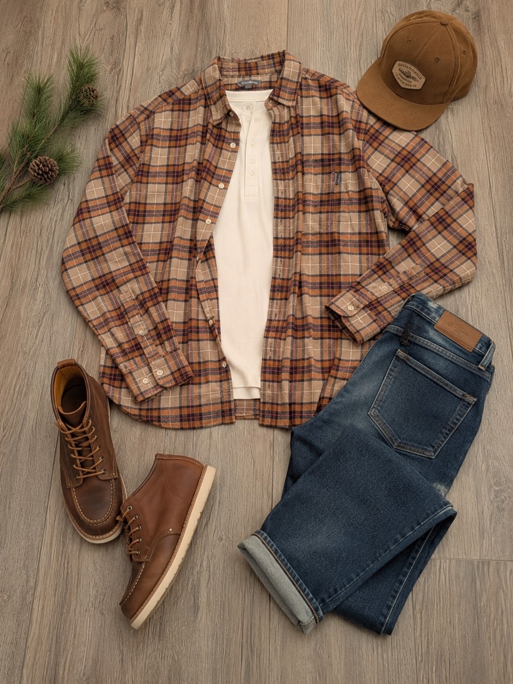 Eddie Bauer Men's Tan and Brown Plaid Lightweight Shirt Jacket - Brand New